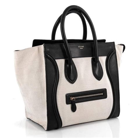 mini luggage celine canvas leather trim|CELINE: Canvas Micro Luggage – Luv Luxe Scottsdale.